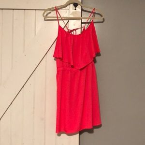 Hot pink skinny strap dress